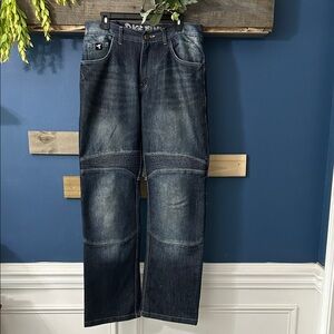 Men's Blue Denim Motorcycle Jeans